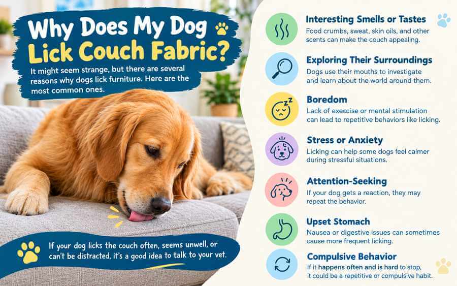 dog couch lick