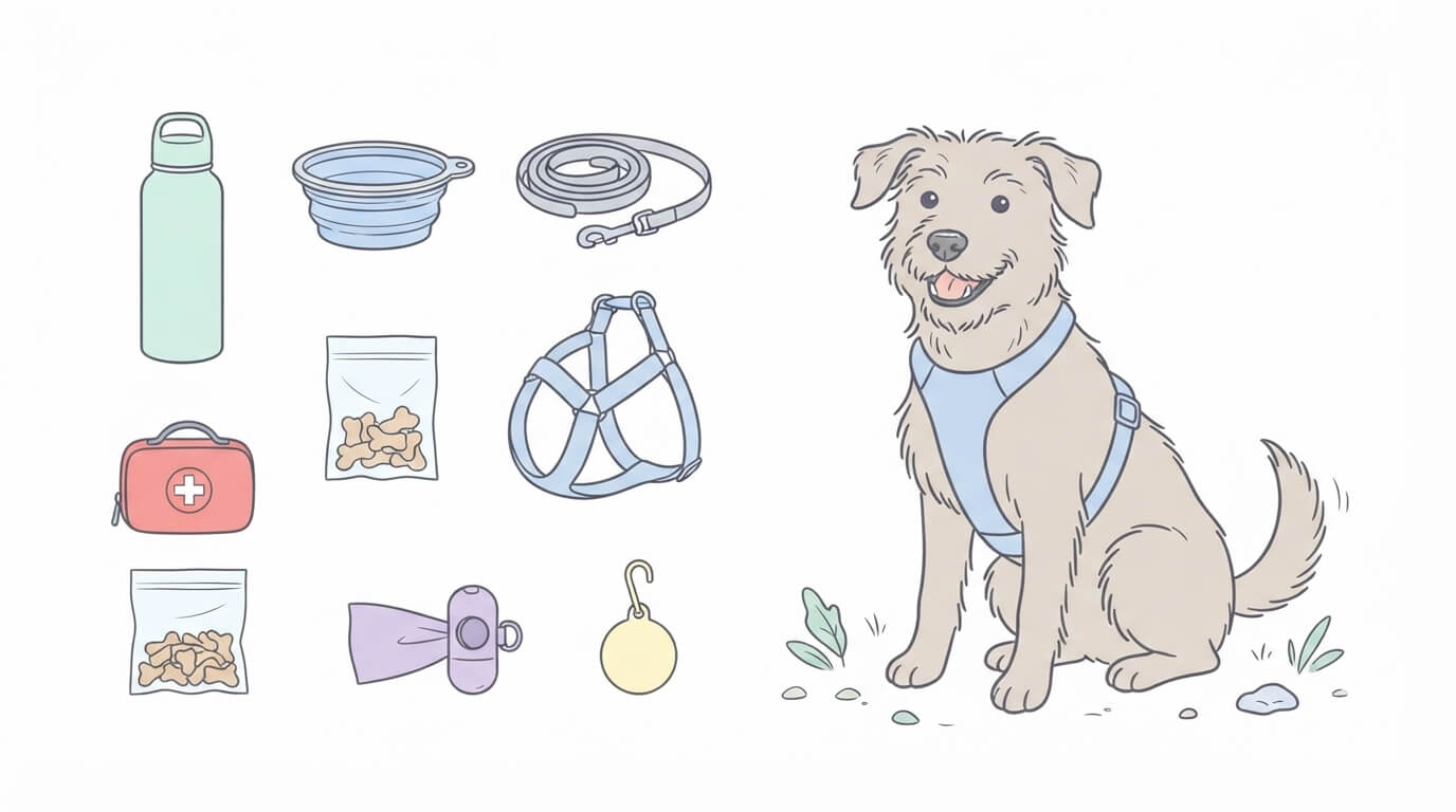 hiking with a dog
